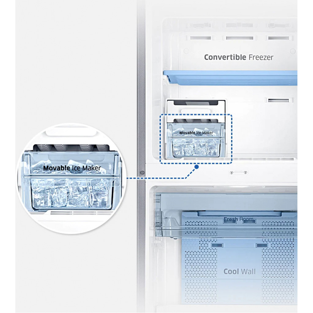 Samsung 280 - Litres Frost Free Top Freezer Refrigerator, Digital Inverter Compressor | RT28 K3032S8 - Inox