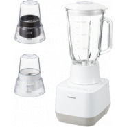 Panasonic 800 W Glass Jug Blender MX-MG5421, Smoothie Maker, Ice Crush Function, 2 Attachments - White