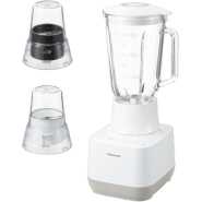 Panasonic 800W Glass Jug Blender MX-MG5421, Smoothie Maker, Ice Crush Function, 2 Attachments - White