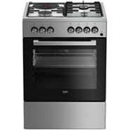 Beko FSET63110DX: 60cm, 3 Gas + 1 Hotplate | Electric Oven & Grill Combo Cooker - Stainless Steel