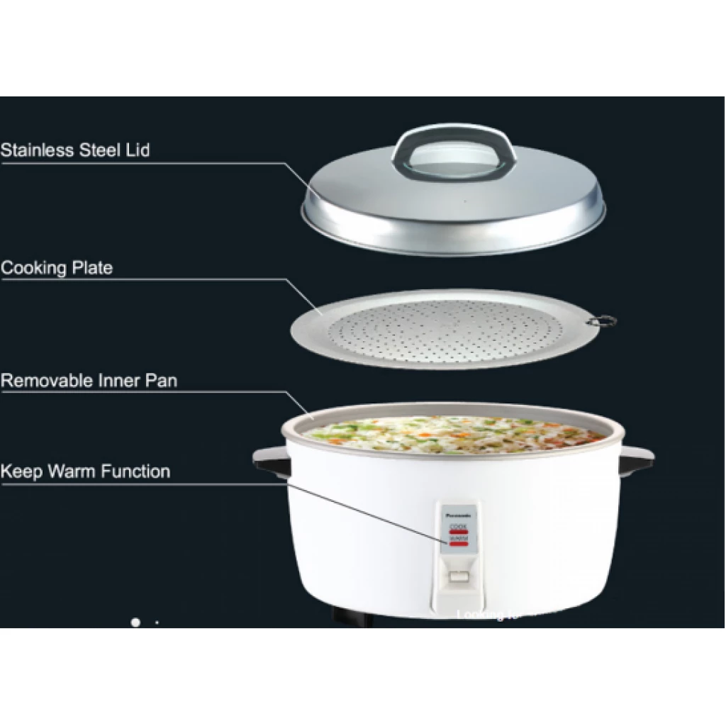 Panasonic 3.2-Litres Conventional Rice Cooker SR-GA321, Multi Cooking, Soup & Stew, Rice Dishes, Noodles, Steam Dishes - Stainless Steel