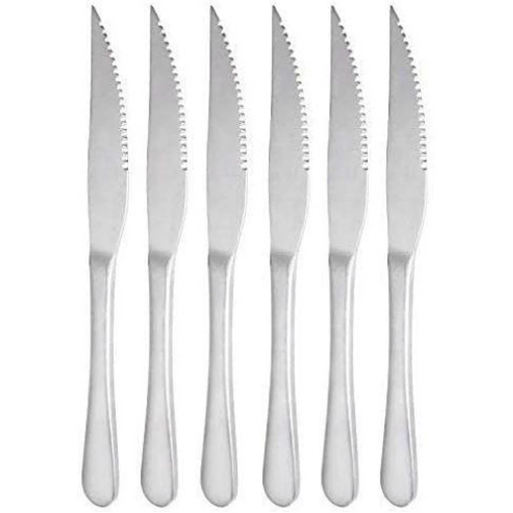 6 Pieces Of Table Steak knives Cutlery Set, Silver