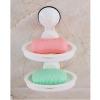 Double Layer Wall Mounted Kitchen, Bathroom Sponge Soap Dish Holder, White