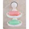 Double Layer Wall Mounted Kitchen, Bathroom Sponge Soap Dish Holder, White