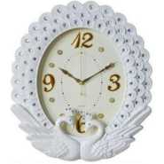 Peacock Silent Stylish Wall Clock - White