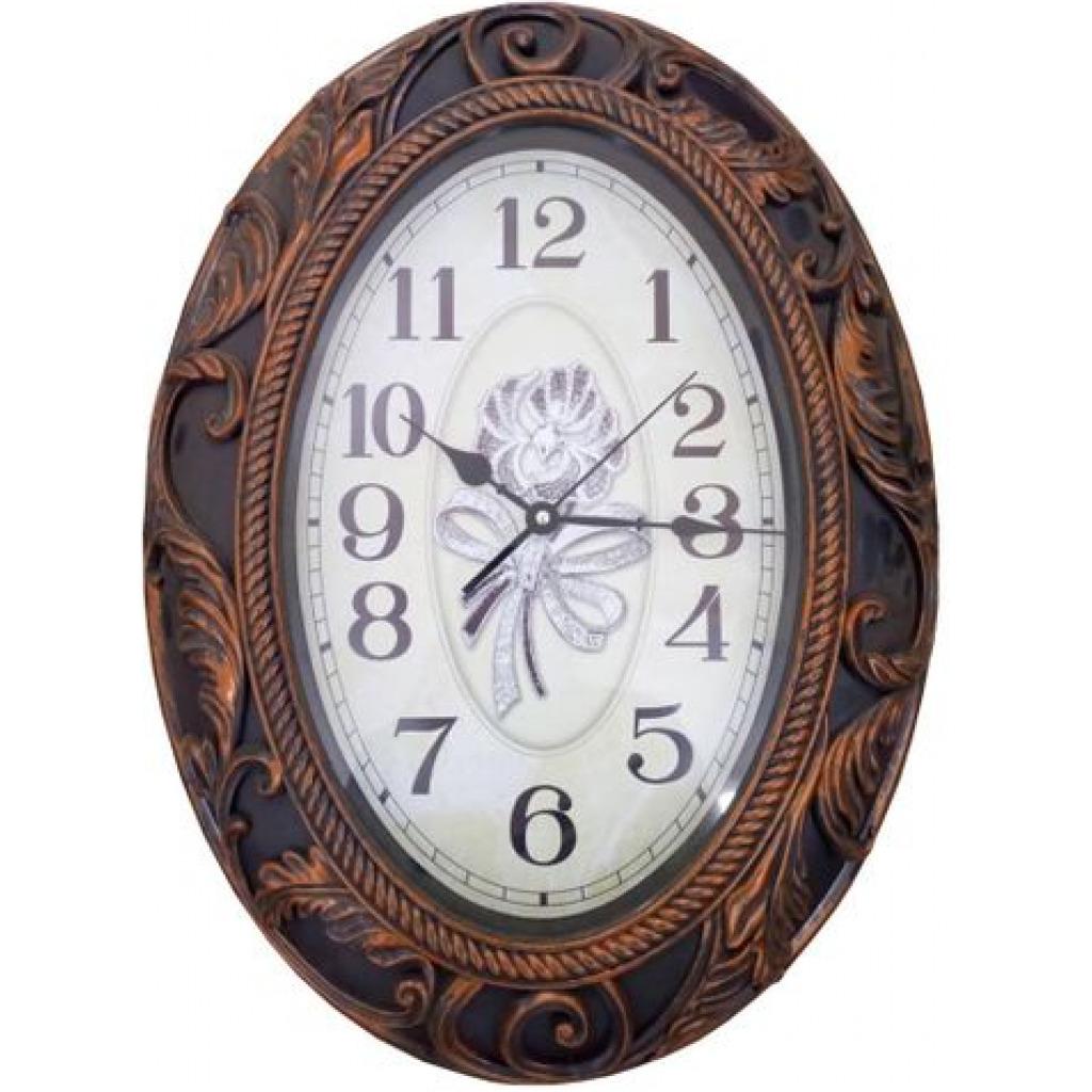 Large Oval Analog Wall Clock Watch – Brown Wall Clocks TilyExpress
