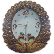 Silent Non Ticking Peacock Stylish Wall Clock – Gold Wall Clocks TilyExpress