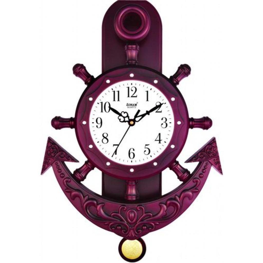 SONAM Quartz Pendulum Wall Clock - Coffee Brown