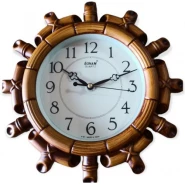 SONAM Quartz Wall Clock with Round Dial Shape - Wood Brown