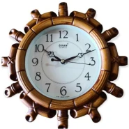 SONAM Quartz Wall Clock with Round Dial Shape - Wood Brown