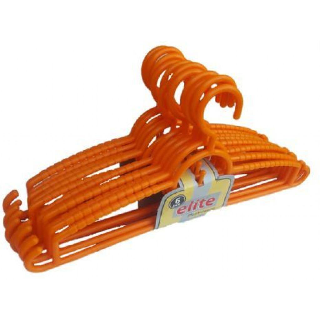 Elite Pack Of 12 Plastic Hangers, Orange