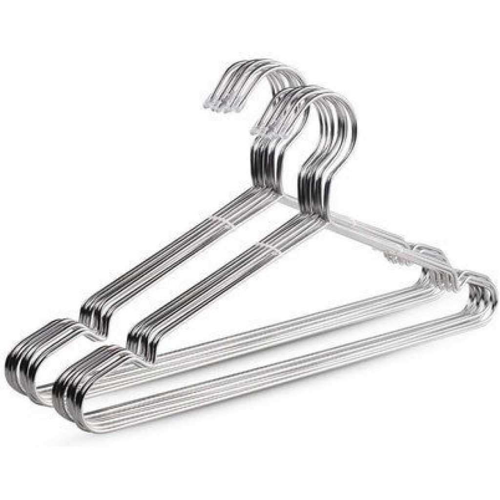 A 10 Pcs Steel Clothes Hangers-Stainless steel