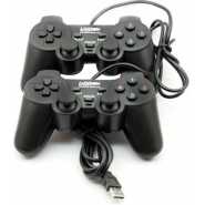 Twin Dual Double Shock Vibration PC Controller Computer / Laptop Game Pads / Joy Pads - Black