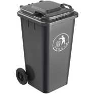 Outdoor 240L Plastic Waste Bin- Standard Size Dustbin, Garbage Bin - Grey