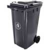 Outdoor 120L Plastic Waste Bin - Black