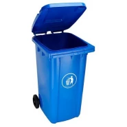 Outdoor 240L Plastic Wheel Dustbin - Standard Size Dustbin, Garbage Bin Blue