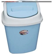 10L Push Dust Bin - Multicolor Blue, green, grey