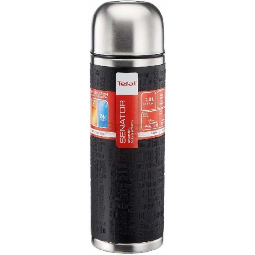 Tefal Senator 1L Portable Travel Vacuum Flask K3064414 – Black