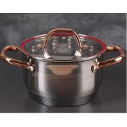 3 Piece Stainless Steel Saucepans/Cookware Pots- Silver