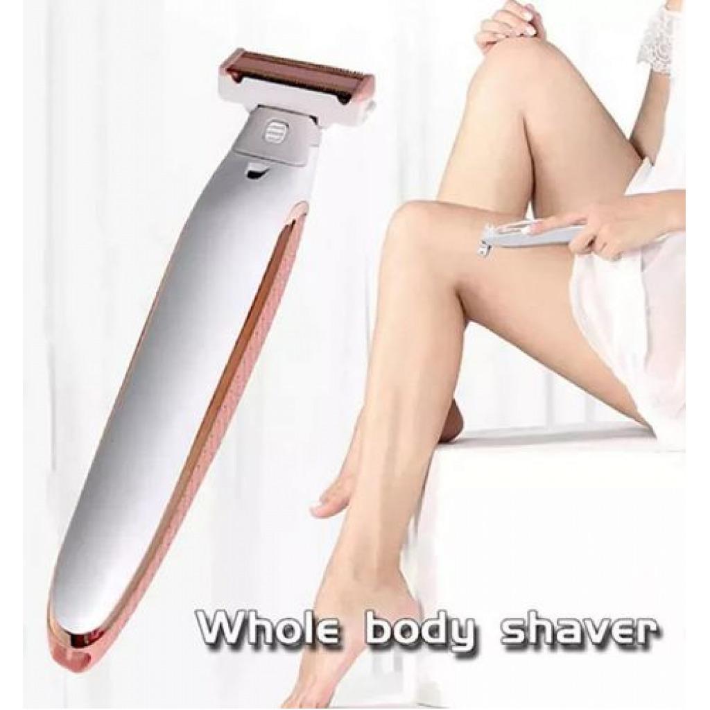 Painless Whole Body Hair Removal Wet And Dry Rechargeable Electric Shaver (White)