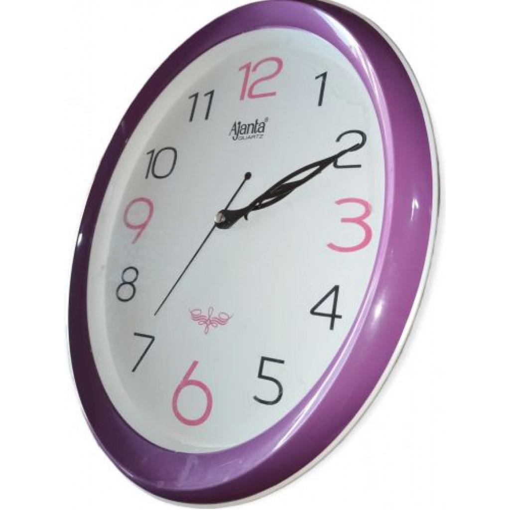 Ajanta Quartz Wall Clock Oval Shape - Purple