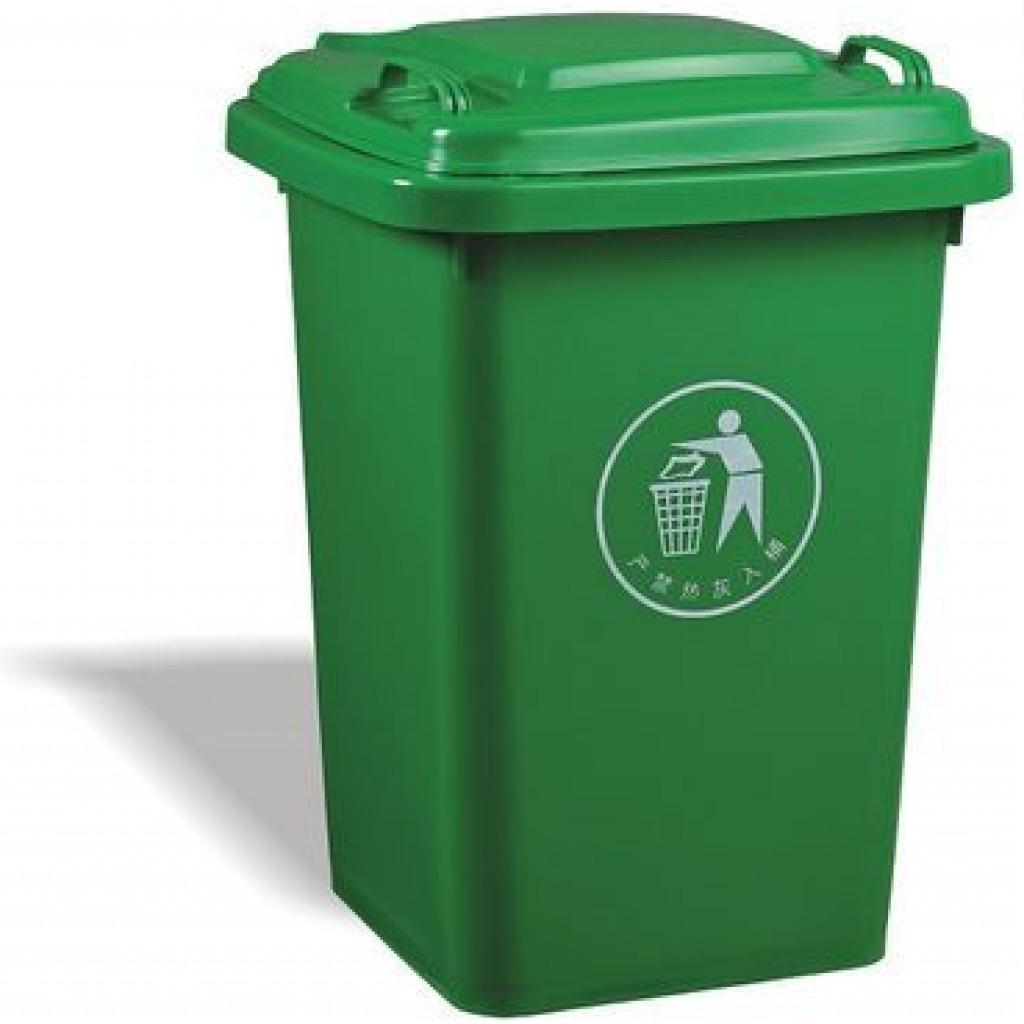 Outdoor 50L Plastic Waste Bin-Green