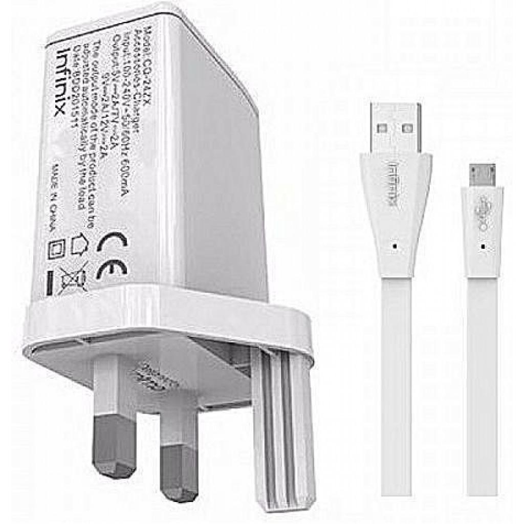 Infinix Fast Charger + Earpieces+ USB Cable - White