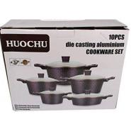 5 Pieces Of Non-stick Serving/Saucepans/Cookware - Black