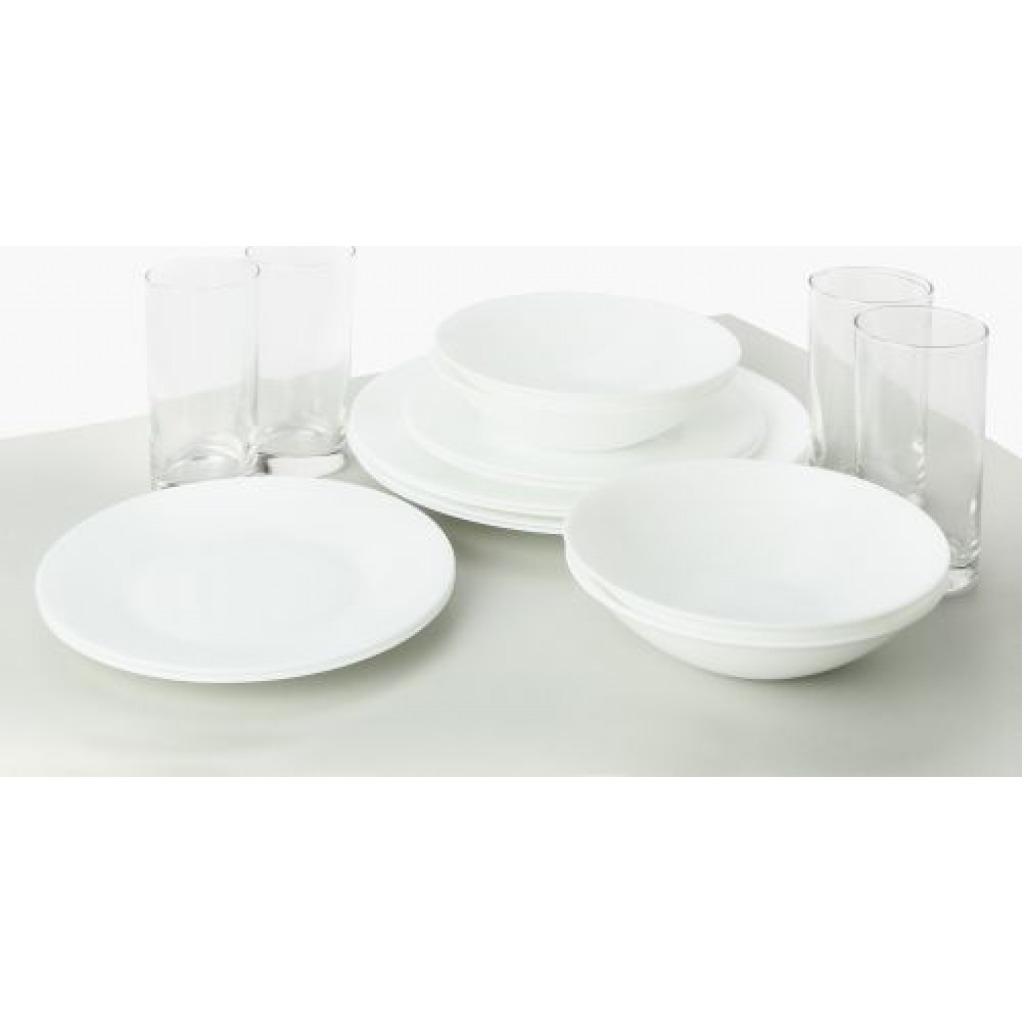 Luminarc Opal Glass 16pcs,Dinnerware Set - White