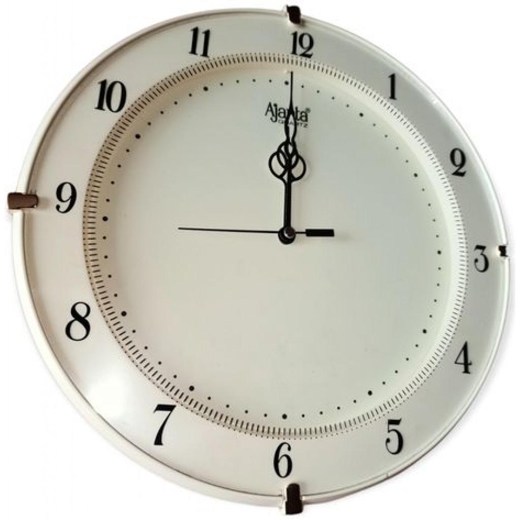 Ajanta Quartz Wall Clock beige with Round Dial Shape 897