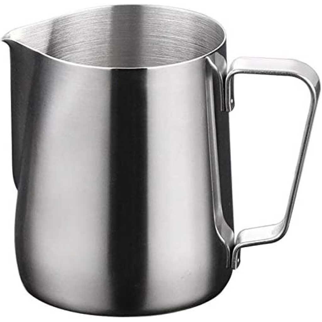 Milk Serving Cup 1L - Stainless Steel, Milk Jug for Coffee latte Cappuccino Mocha