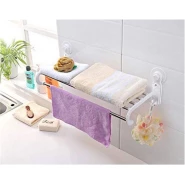 Kitchen And Bathroom Towel Rack With Magic Suction Cup and 5 Crossbars – White Towel Holders TilyExpress