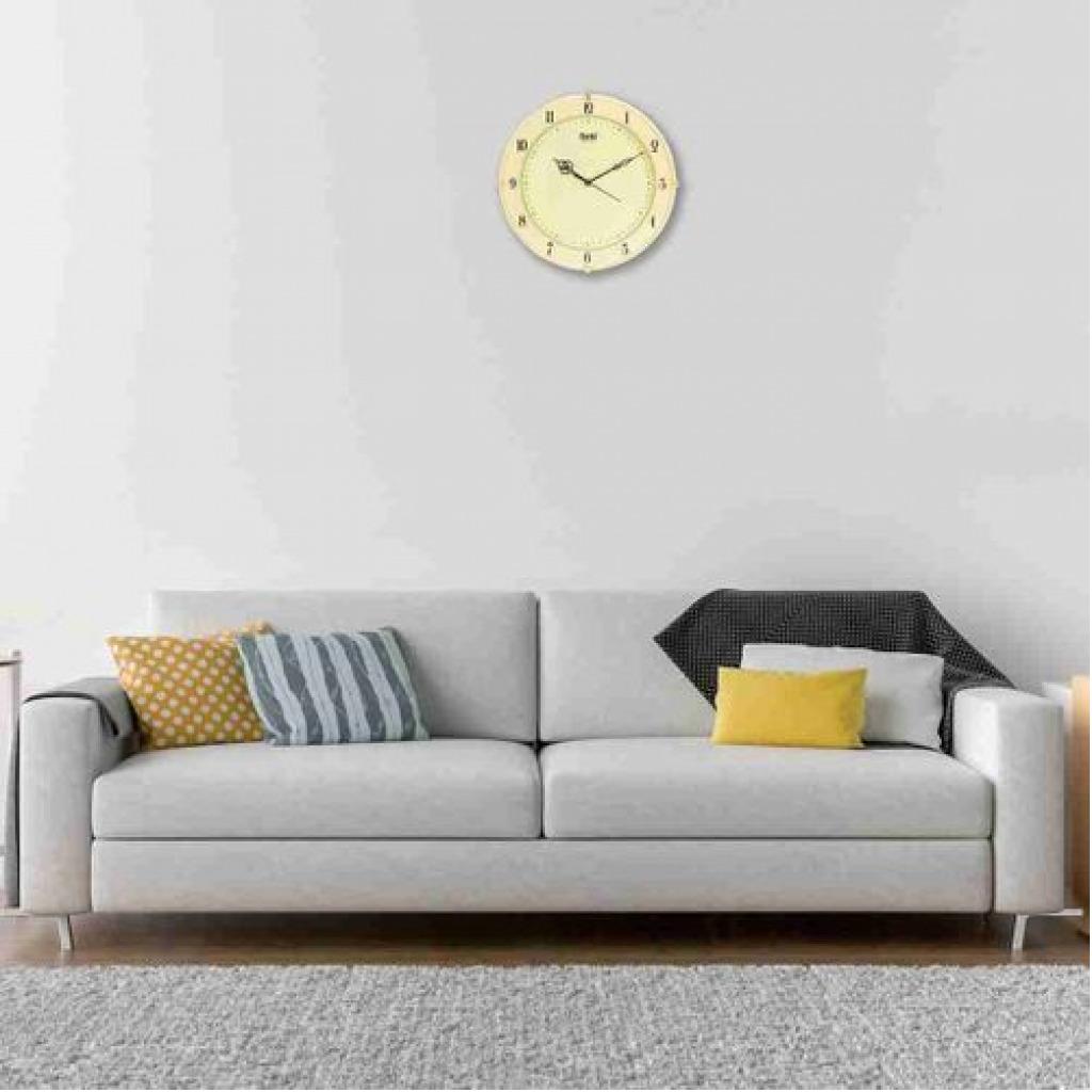 Ajanta Quartz Wall Clock beige with Round Dial Shape 897