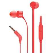 JBL T110 Headsets, Wired In-Ear Headphones With JBL Pure Bass Sound, Earphones By Herman - Red