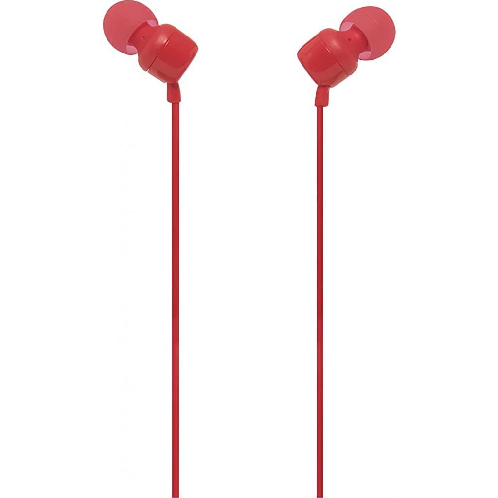 JBL T110 Headsets, Wired In-Ear Headphones With JBL Pure Bass Sound, Earphones By Herman - Red