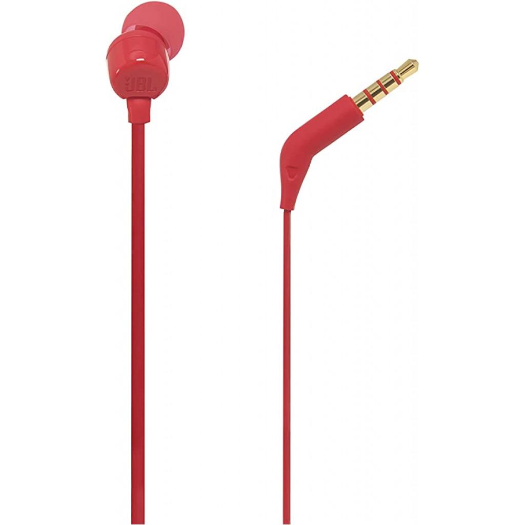 JBL T110 Headsets, Wired In-Ear Headphones With JBL Pure Bass Sound, Earphones By Herman - Red