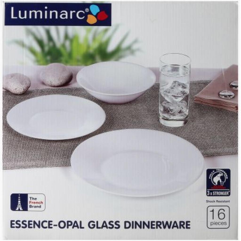 Luminarc Opal Glass 16pcs,Dinnerware Set - White