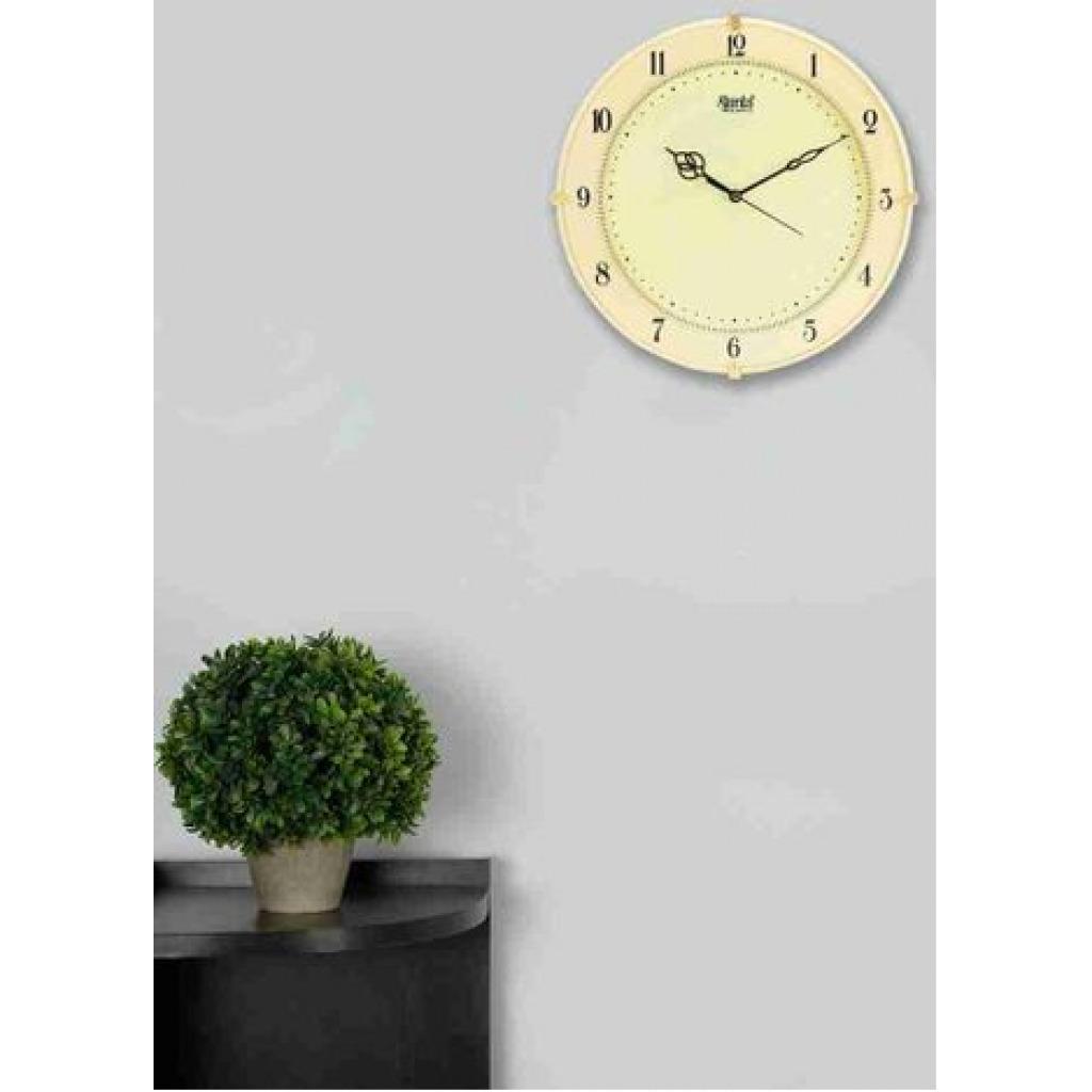 Ajanta Quartz Wall Clock beige with Round Dial Shape 897