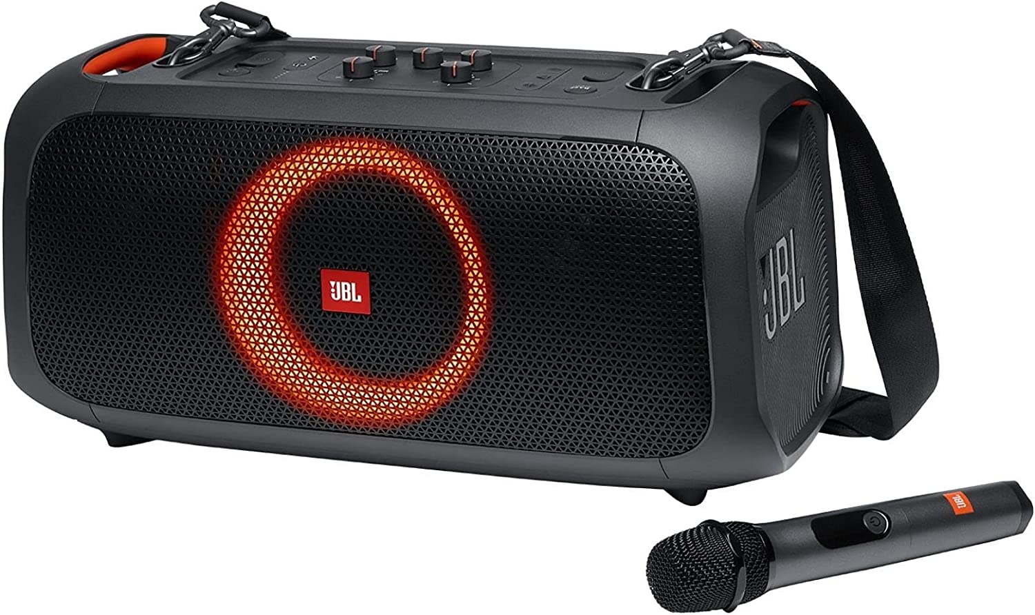 skade venskab kranium JBL PartyBox On-The-Go Portable Karaoke Party Speaker with Wireless  Microphone, 100W Power Output, IPX4 Splashproof, 6 Playtime Hours, Shoulder  Strap and Wireless 2 Party Speakers Pairing (Black) - TilyExpress Uganda