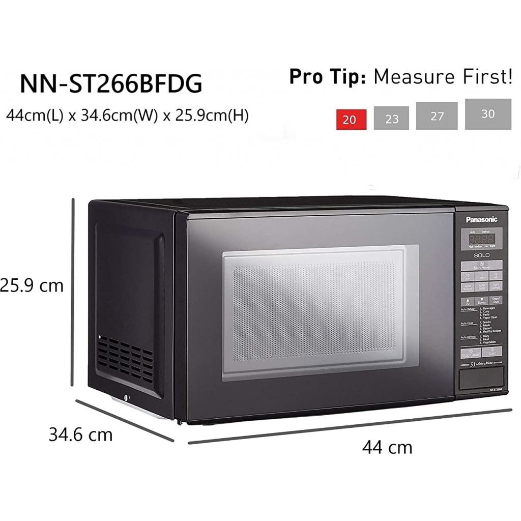 Panasonic 20L Solo Microwave Oven (NN-ST266BFDG, Black, 51 Auto Menus)