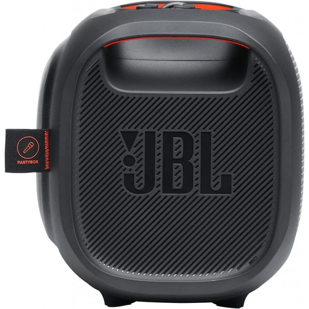 JBL PartyBox On-The-Go Portable Karaoke Party Speaker with Wireless Microphone, 100W Power Output, IPX4 Splashproof, 6 Playtime Hours, Shoulder Strap and Wireless 2 Party Speakers Pairing (Black)