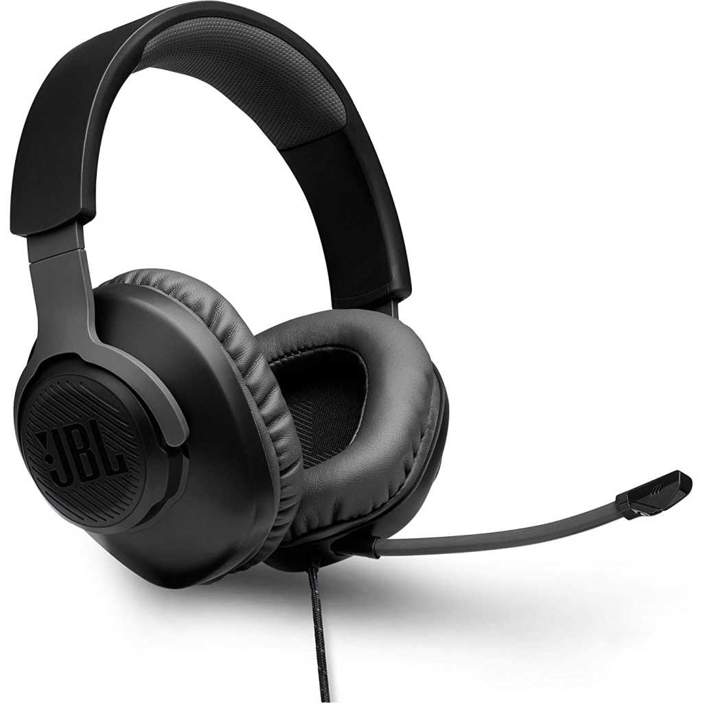 JBL Quantum 100 Gaming Headphones, Wired Over Ear Gaming Headphones with mic - Black