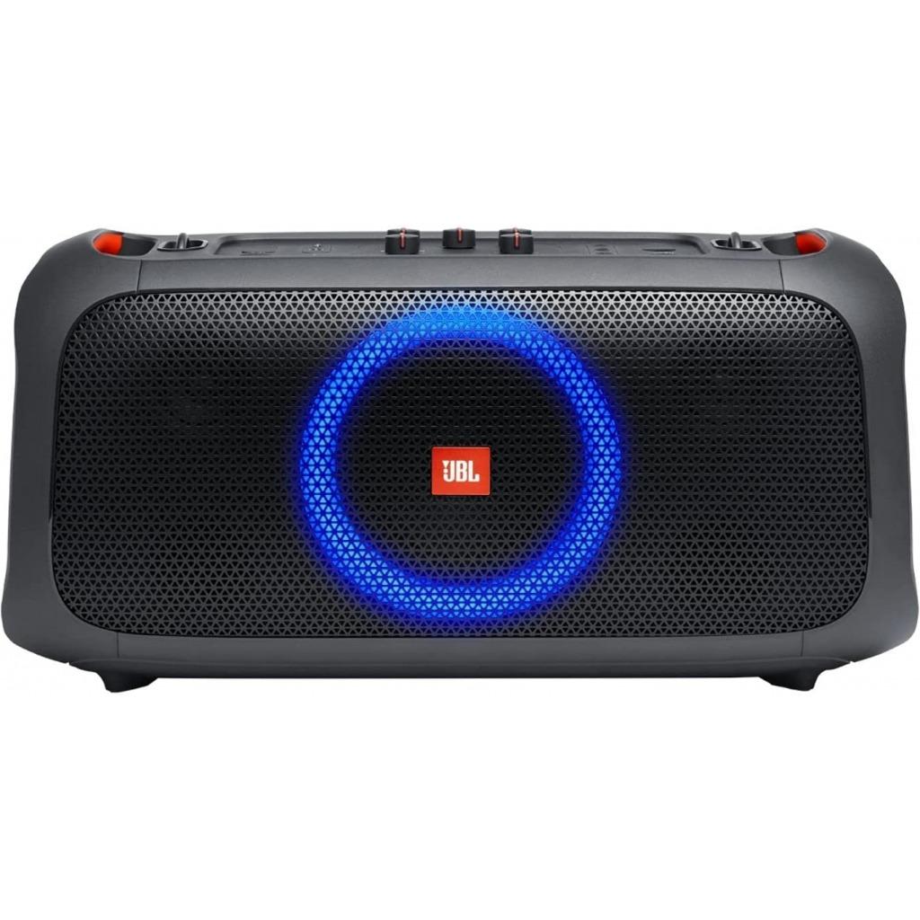 JBL PartyBox On-The-Go Portable Karaoke Party Speaker with Wireless Microphone, 100W Power Output, IPX4 Splashproof, 6 Playtime Hours, Shoulder Strap and Wireless 2 Party Speakers Pairing (Black)