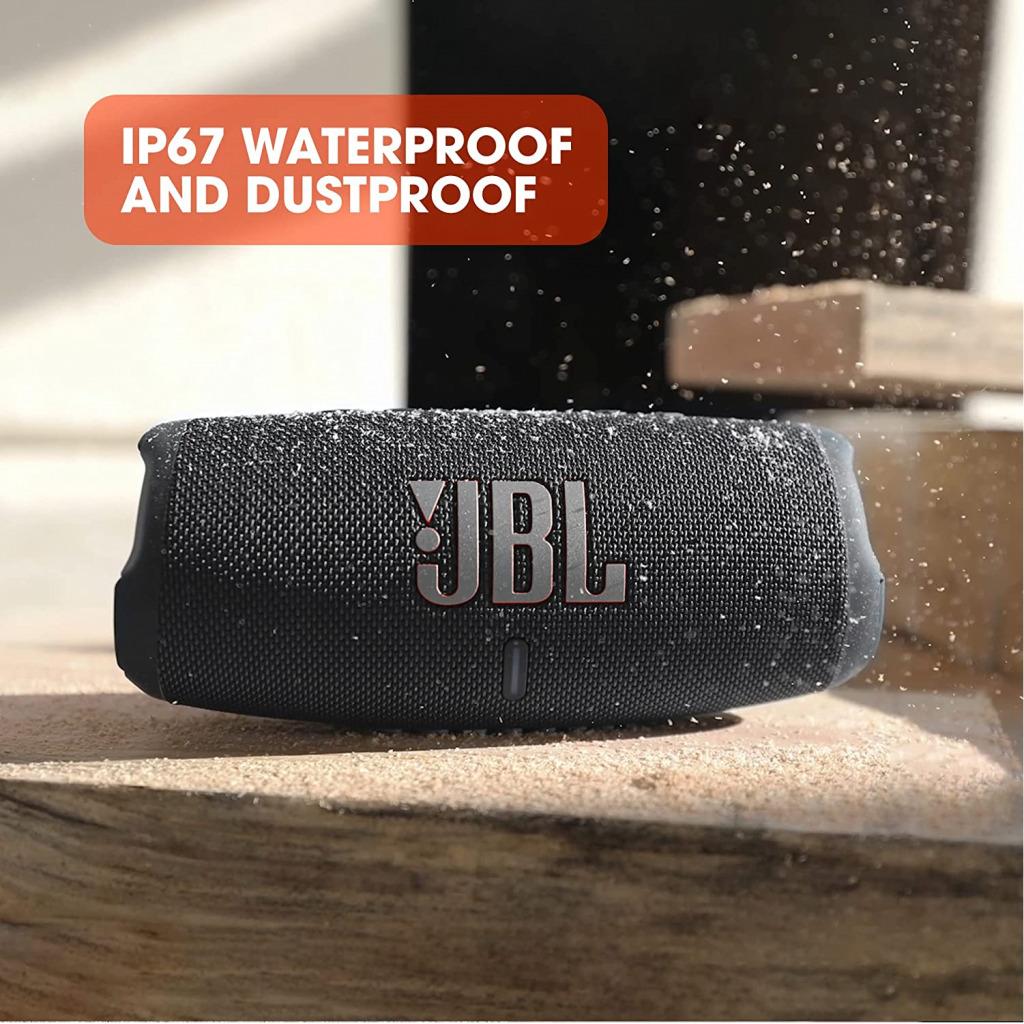 JBL Charge 5 Speaker, Portable IP67 Waterproof Wireless Bluetooth Speaker, JBL Pro Sound, 20 Hours Play Time, Built-in 7500mAh Power Bank- Black