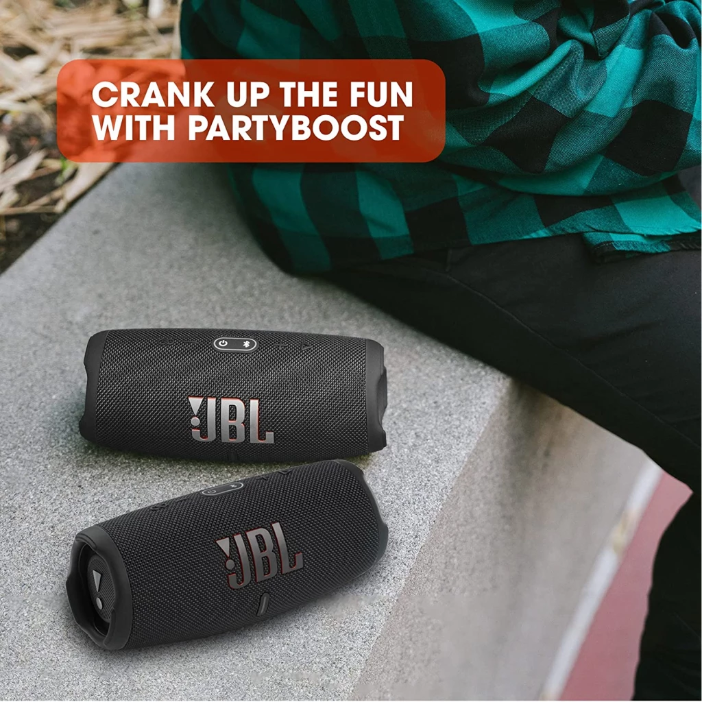 JBL Charge 5 Speaker, Portable IP67 Waterproof Wireless Bluetooth Speaker, JBL Pro Sound, 20 Hours Play Time, Built-in 7500mAh Power Bank- Black Bluetooth Speakers TilyExpress 2