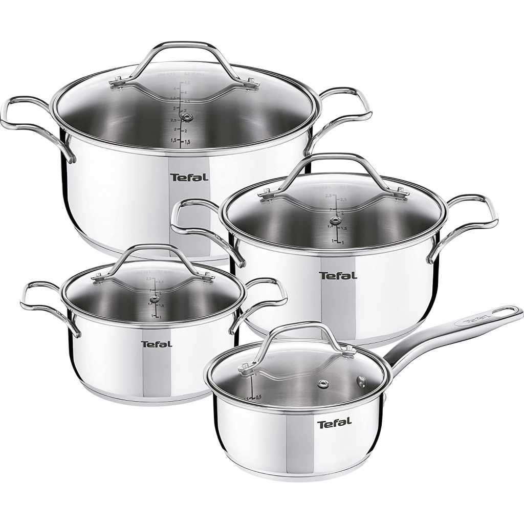 Tefal Intuition 8pc Stainless Steel Cooking Set A702S885, Induction Compatible Cookware Cooking Pans TilyExpress 5