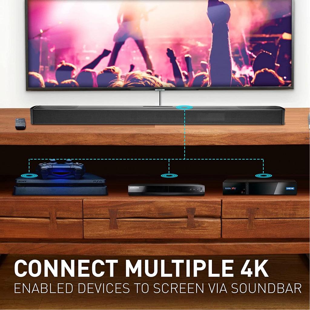 JBL 9.1 Channel Soundbar, 820W 3D Sound Home Theatre System, 4K Ultra HD Dobly Vision With HDMI Port, Bluetooth & Built in Chromecast Sound Bar - Black