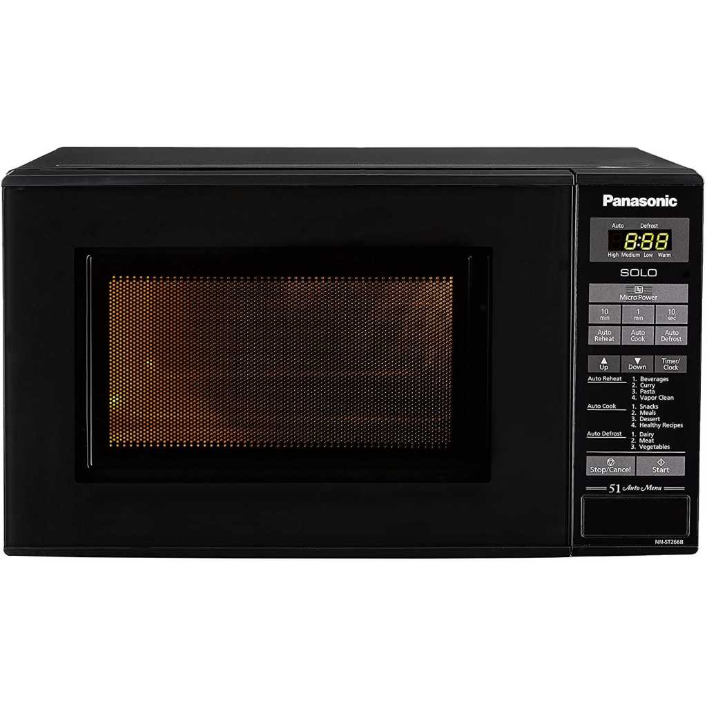 Panasonic 20L Solo Microwave Oven (NN-ST266BFDG, Black, 51 Auto Menus)