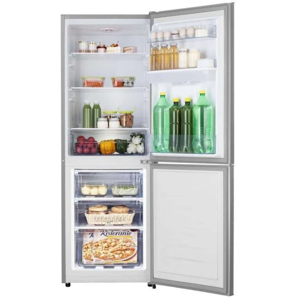 ADH 368 - Litres Fridge, Double Door Bottom Freezer Refrigerator With Water Dispenser - Silver