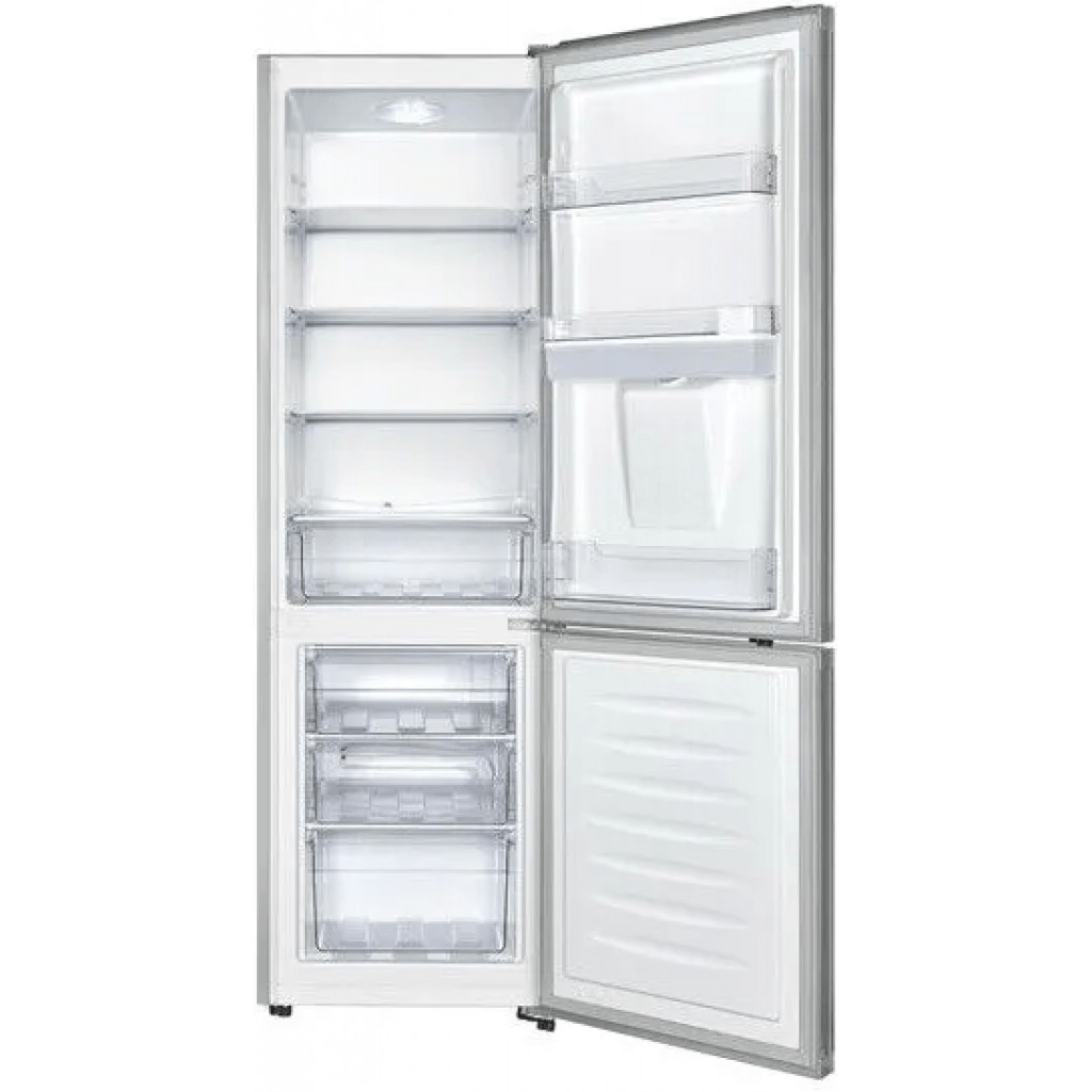 ADH 368 - Litres Fridge, Double Door Bottom Freezer Refrigerator With Water Dispenser - Silver